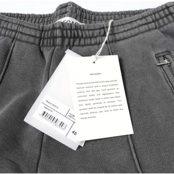 新品 OUR LEGACY アワーレガシー 25AW TRACK PANTS トラックパンツ M4256TW 46 Worn Black Hefty Fleece 定価84,700円 スウェットパンツ |  | 03