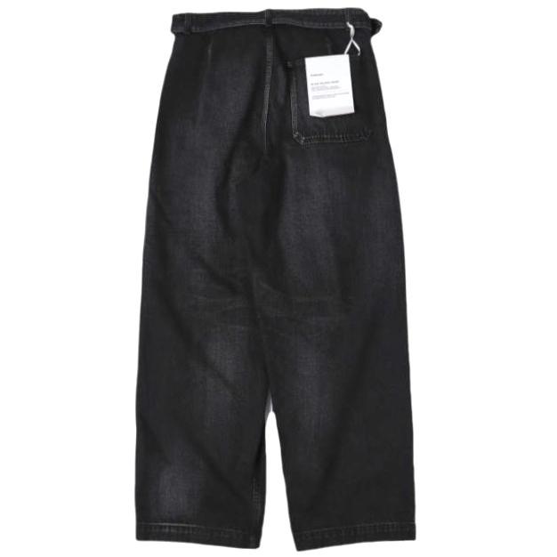 新品 Graphpaper グラフペーパー 25SS SELVAGE DENIM BELTED PANTS サルベージデニムベルテッドパンツ GU251-40192DB 2 BLACK DARK FADE |  | 01