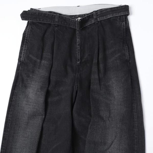 新品 Graphpaper グラフペーパー 25SS SELVAGE DENIM BELTED PANTS サルベージデニムベルテッドパンツ GU251-40192DB 2 BLACK DARK FADE |  | 04