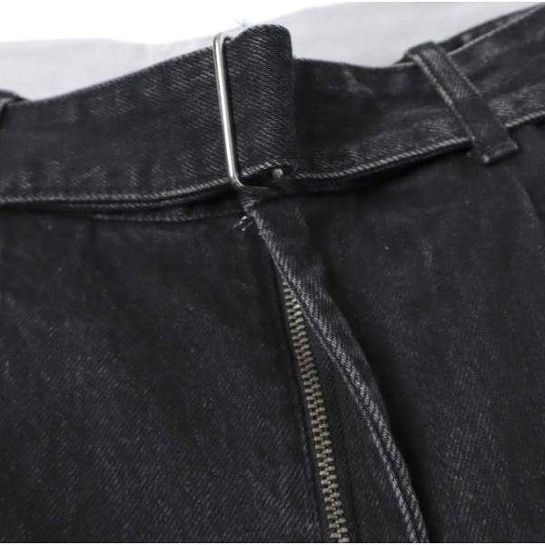 新品 Graphpaper グラフペーパー 25SS SELVAGE DENIM BELTED PANTS サルベージデニムベルテッドパンツ GU251-40192DB 2 BLACK DARK FADE |  | 05