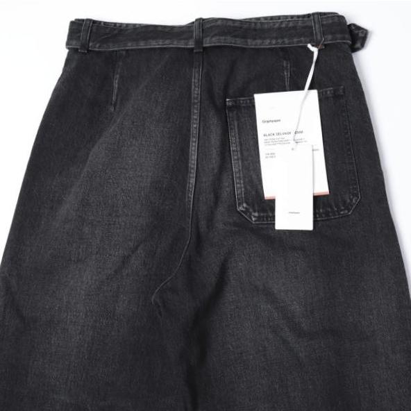 新品 Graphpaper グラフペーパー 25SS SELVAGE DENIM BELTED PANTS サルベージデニムベルテッドパンツ GU251-40192DB 2 BLACK DARK FADE |  | 06