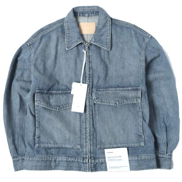 新品 Graphpaper グラフペーパー 25AW SELVAGE DENIM ZIP JACKET サルベージデニムジップジャケット GM253-20056LB 1 INDIGO LIGHT FADE | 