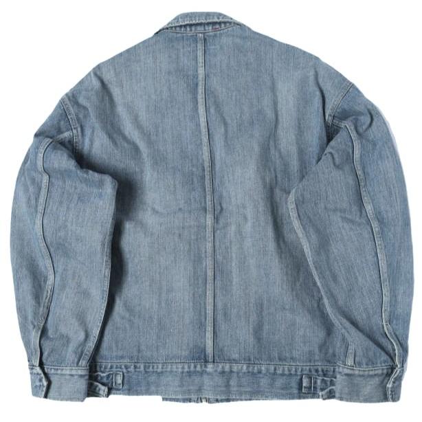 新品 Graphpaper グラフペーパー 25AW SELVAGE DENIM ZIP JACKET サルベージデニムジップジャケット GM253-20056LB 1 INDIGO LIGHT FADE |  | 01