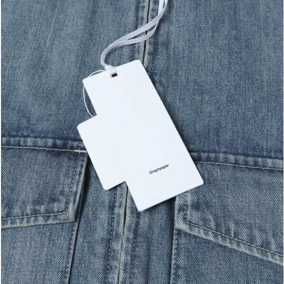 新品 Graphpaper グラフペーパー 25AW SELVAGE DENIM ZIP JACKET サルベージデニムジップジャケット GM253-20056LB 1 INDIGO LIGHT FADE |  | 04