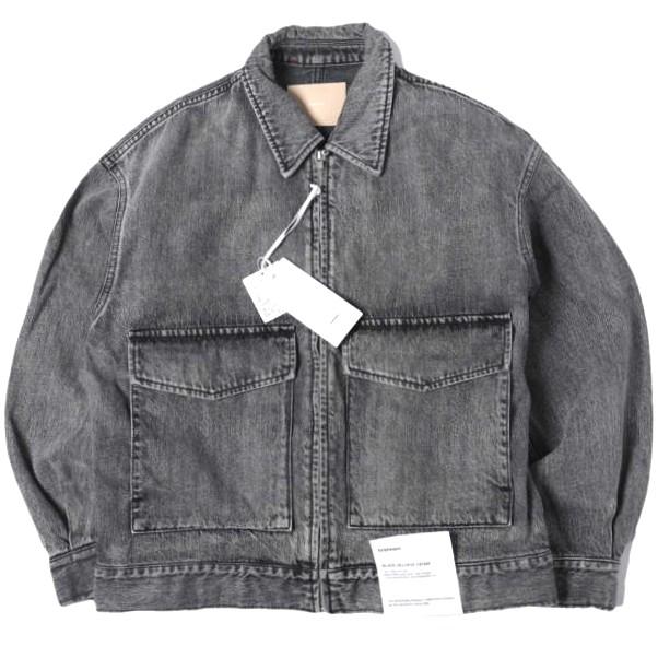 新品 Graphpaper グラフペーパー 25AW SELVAGE DENIM ZIP JACKET サルベージデニムジップジャケット GM253-20056LB 2 BLACK LIGHT FADE | 