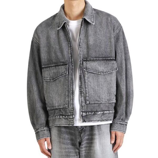 新品 Graphpaper グラフペーパー 25AW SELVAGE DENIM ZIP JACKET サルベージデニムジップジャケット GM253-20056LB 2 BLACK LIGHT FADE |  | 02