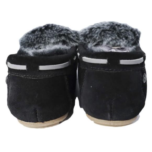 新品 EMU Australia エミューオーストラリア AMITY CUFF FROST リボンファー ムートンモカシン W12016 US6(23cm) BLACK ボア シューズ |  | 03