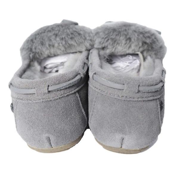 新品 EMU Australia エミューオーストラリア AMITY CUFF FROST リボンファー ムートン モカシン W12016 US5(22cm) CHARCOAL  ボア シューズ |  | 03