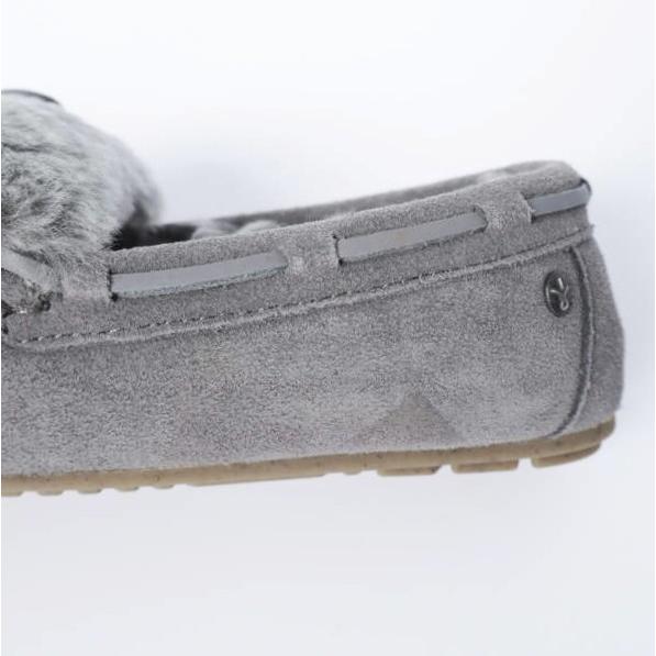 新品 EMU Australia エミューオーストラリア AMITY CUFF FROST リボンファー ムートン モカシン W12016 US5(22cm) CHARCOAL  ボア シューズ |  | 07