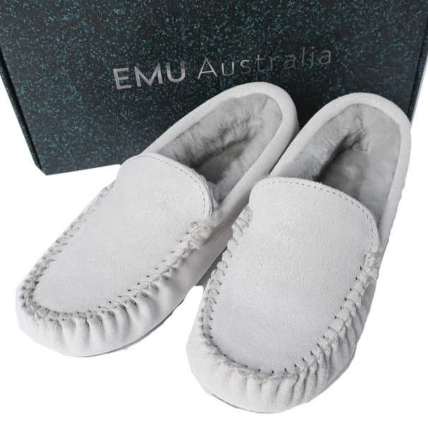 新品 EMU Australia エミューオーストラリア Cairns Metallic ケアンズ メタリック W11919 US5(22cm) SILVER ムートン スリッポン モカシン | 