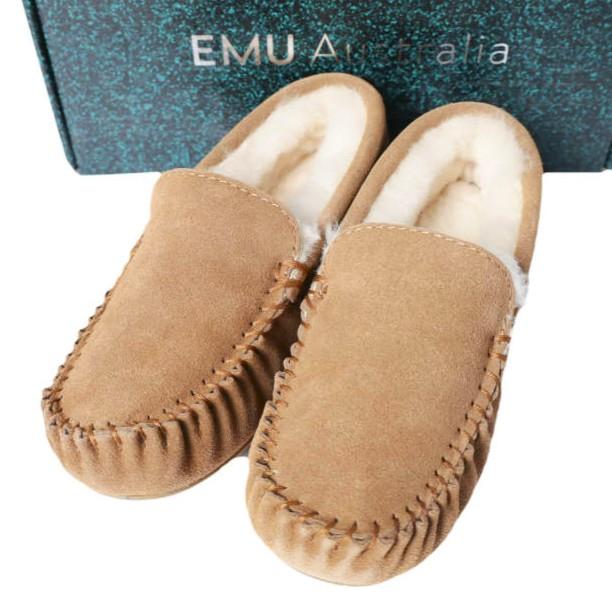 新品 EMU Australia エミューオーストラリア Cairns ケアンズ W11439 US6(23cm) Chestnut ムートン スリッポン モカシン ボア シューズ | 