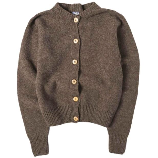 新品 BASERANGE ベースレンジ 25AW TIER CARDIGAN アルルメリノウール ボタンダウンカーディガン S BUREL BROWN 定価51,810円 ニット | 