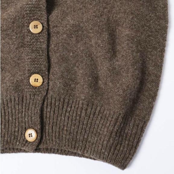 新品 BASERANGE ベースレンジ 25AW TIER CARDIGAN アルルメリノウール ボタンダウンカーディガン S BUREL BROWN 定価51,810円 ニット |  | 05