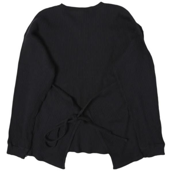 新品 BASERANGE ベースレンジ SHAW LONG SLEEVE シャウ ロングスリーブ オーガニックコットンフリース XS BLACK 変形 リブ カットソー |  | 01
