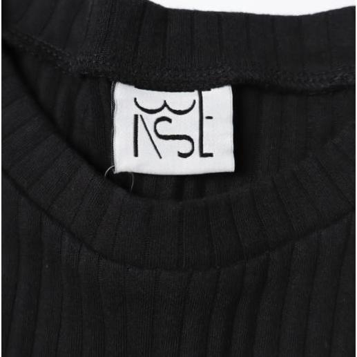 新品 BASERANGE ベースレンジ SHAW LONG SLEEVE シャウ ロングスリーブ オーガニックコットンフリース XS BLACK 変形 リブ カットソー |  | 05