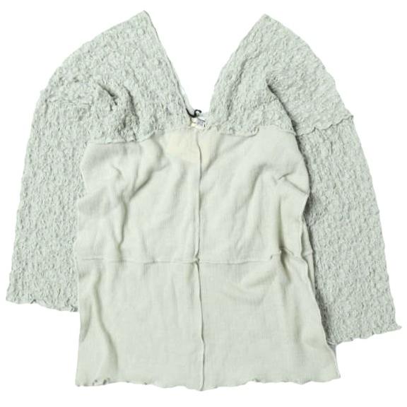 新品 BASERANGE ベースレンジ 25AW NEHRU LONG SLEEVE TEE - Organic Cotton Lace ＆ Fine Wool ロングスリーブTシャツ S CONTA GREEN | 