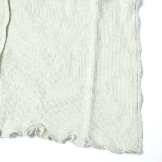 新品 BASERANGE ベースレンジ 25AW NEHRU LONG SLEEVE TEE - Organic Cotton Lace ＆ Fine Wool ロングスリーブTシャツ S CONTA GREEN |  | 06