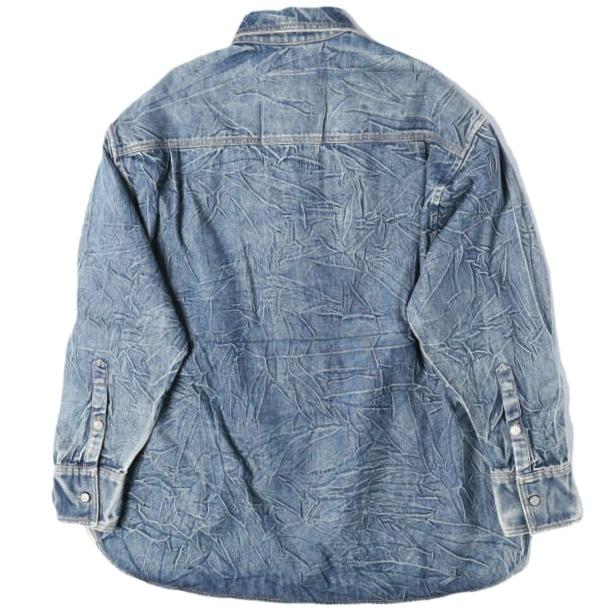新品 MM6 Maison Margiela 24AW イタリア製 ピッツバーグクリース デニムシャツ SH0DT0015 S30460 44 BLUE メゾンマルジェラ 定価121,000円 |  | 01