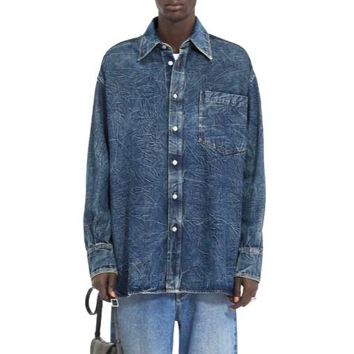 新品 MM6 Maison Margiela 24AW イタリア製 ピッツバーグクリース デニムシャツ SH0DT0015 S30460 44 BLUE メゾンマルジェラ 定価121,000円 |  | 02