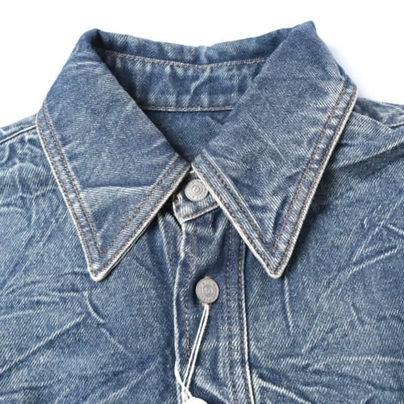新品 MM6 Maison Margiela 24AW イタリア製 ピッツバーグクリース デニムシャツ SH0DT0015 S30460 44 BLUE メゾンマルジェラ 定価121,000円 |  | 05