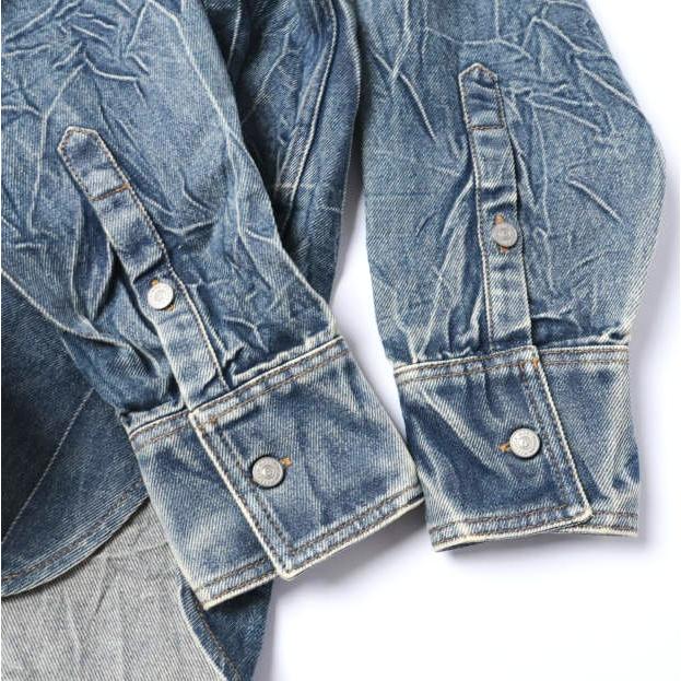 新品 MM6 Maison Margiela 24AW イタリア製 ピッツバーグクリース デニムシャツ SH0DT0015 S30460 44 BLUE メゾンマルジェラ 定価121,000円 |  | 06