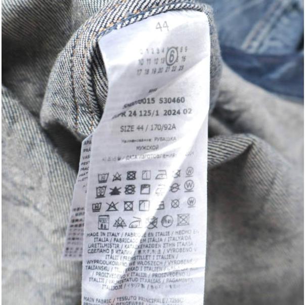 新品 MM6 Maison Margiela 24AW イタリア製 ピッツバーグクリース デニムシャツ SH0DT0015 S30460 44 BLUE メゾンマルジェラ 定価121,000円 |  | 08