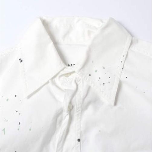 新品 MM6 Maison Margiela 25SS CAMICIE A MANICHE ペイントレジデュシャツ SH2DT0022 M35458 44 WHITE メゾンマルジェラ 定価126,500円 |  | 04