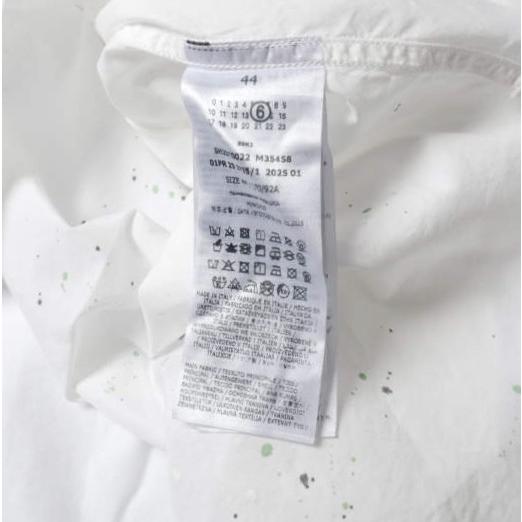 新品 MM6 Maison Margiela 25SS CAMICIE A MANICHE ペイントレジデュシャツ SH2DT0022 M35458 44 WHITE メゾンマルジェラ 定価126,500円 |  | 08