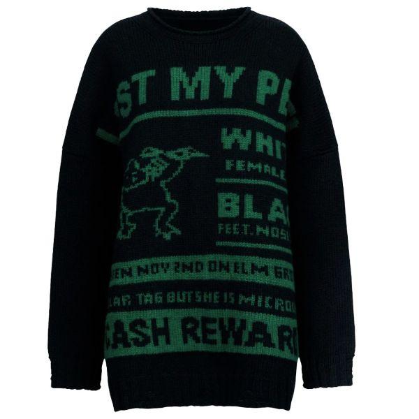 新品 MM6 Maison Margiela 24AW Wool Jacquard Sweater ユニセックス LOST MY PET ウールジャガードニット S62HL0027 M13075 XS BLACK | 