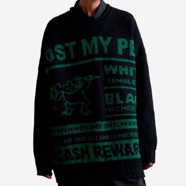 新品 MM6 Maison Margiela 24AW Wool Jacquard Sweater ユニセックス LOST MY PET ウールジャガードニット S62HL0027 M13075 XS BLACK |  | 02