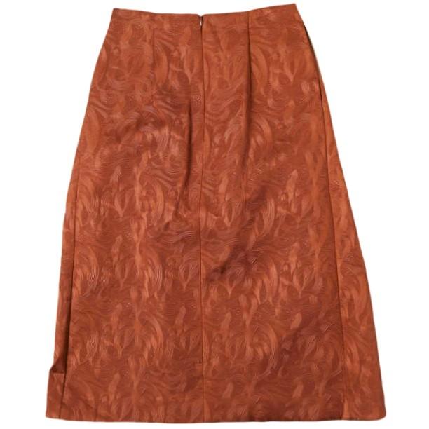 新品 DRIES VAN NOTEN ドリスヴァンノッテン 25AW SONISTA 2162 W.W.SKIRT アラベスク柄エンボス加工タックスカート 36 RUST 定価152,900円 |  | 01