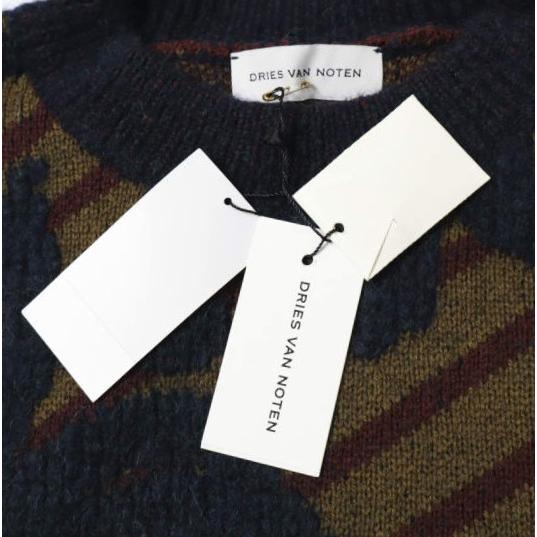 新品 DRIES VAN NOTEN ドリスヴァンノッテン 25AW TELA 2725 W.K.SWEATER ウールアルパカ ジャガードニット M NAVY セーター 定価143,000円 |  | 02