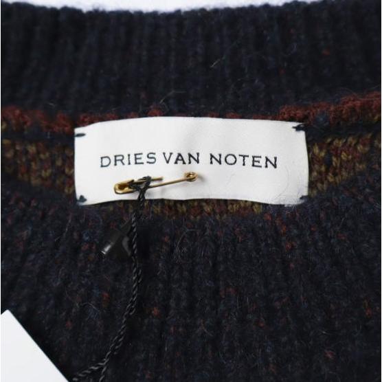 新品 DRIES VAN NOTEN ドリスヴァンノッテン 25AW TELA 2725 W.K.SWEATER ウールアルパカ ジャガードニット M NAVY セーター 定価143,000円 |  | 03