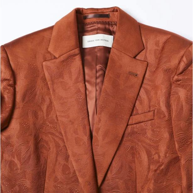 新品 DRIES VAN NOTEN ドリスヴァンノッテン 25AW BAFTAN 2162 W.W.JACKET アラベスク柄 エンボス加工 ジャケット 36 RUST 定価204,600円 |  | 03