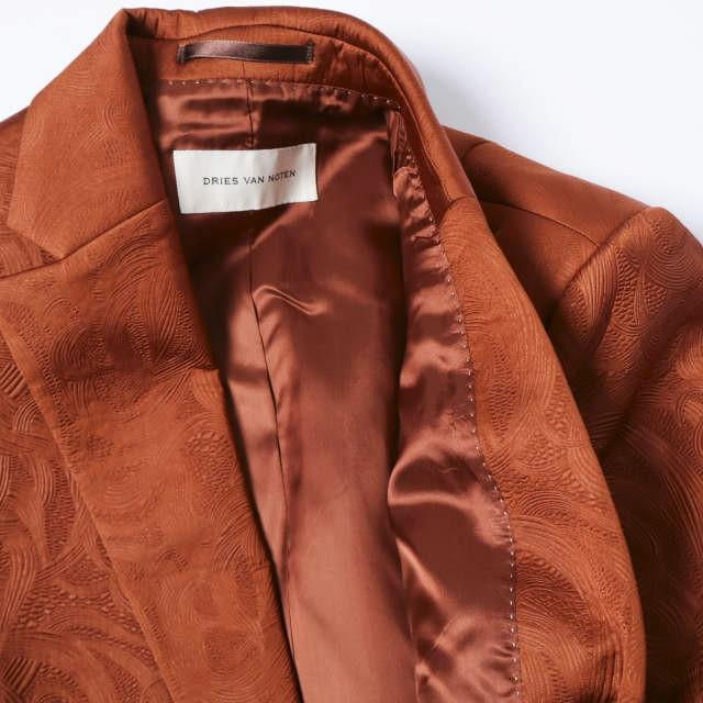 新品 DRIES VAN NOTEN ドリスヴァンノッテン 25AW BAFTAN 2162 W.W.JACKET アラベスク柄 エンボス加工 ジャケット 36 RUST 定価204,600円 |  | 04