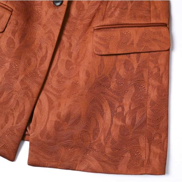 新品 DRIES VAN NOTEN ドリスヴァンノッテン 25AW BAFTAN 2162 W.W.JACKET アラベスク柄 エンボス加工 ジャケット 36 RUST 定価204,600円 |  | 06