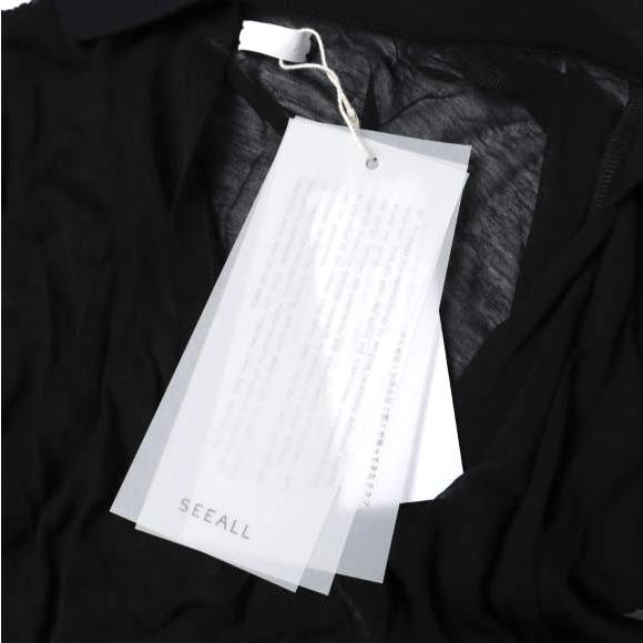 新品 SEEALL シーオール 25AW SHEER LAYERED POLO シアーレイヤードポロ SAW51 TS901 MM-006 M BLACK 長袖 定価35,200円 セットトップス |  | 03