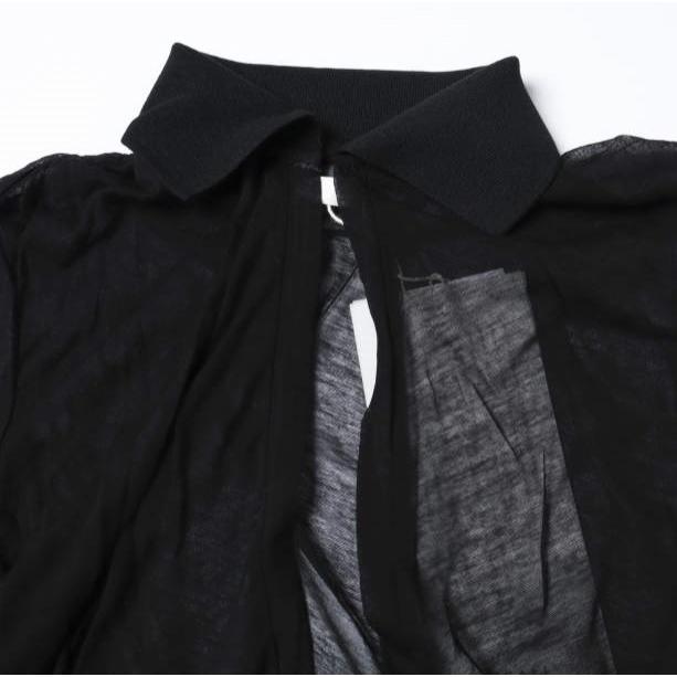 新品 SEEALL シーオール 25AW SHEER LAYERED POLO シアーレイヤードポロ SAW51 TS901 MM-006 S BLACK 長袖 定価35,200円 セットトップス |  | 05