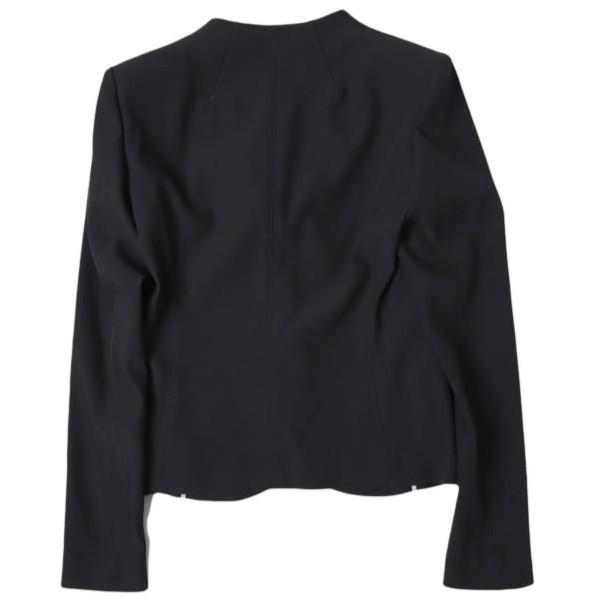 新品 BEIGE, ベイジ, オンワード樫山 23AW 日本製 LUIZA ノーカラージャケット JKCWSA0706 6(L) BLACK Decade 定価48,400円 1B テーラード |  | 01