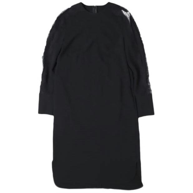 新品 BEIGE, ベイジ, オンワード樫山 AMELOT サックドレス OPCWSW0310 2(S) BLACK 定価52,800円 レース ワンピース トップス g27166 | 