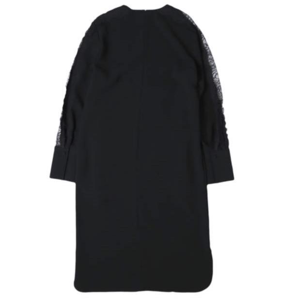 新品 BEIGE, ベイジ, オンワード樫山 AMELOT サックドレス OPCWSW0310 2(S) BLACK 定価52,800円 レース ワンピース トップス g27166 |  | 01