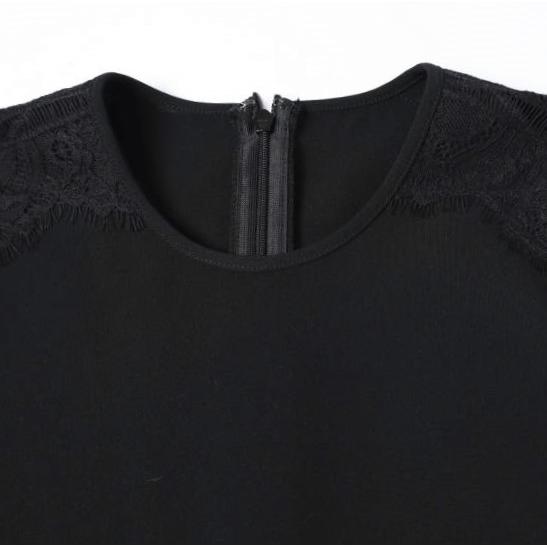 新品 BEIGE, ベイジ, オンワード樫山 AMELOT サックドレス OPCWSW0310 2(S) BLACK 定価52,800円 レース ワンピース トップス g27166 |  | 04