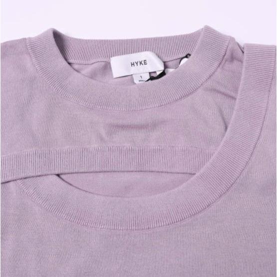 新品 HYKE ハイク 25SS CREW NECK SWEATER レイヤードデザイン クルーネックセーター 251 - 11388 1(S) LIGHT PURPLE 定価33,000円 ニット |  | 05