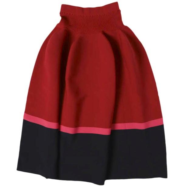 新品 CFCL シーエフシーエル 25AW 日本製 POTTERY SKIRT フレアスカート CF010KG200 1 MAROON RED MULTI イッセイミヤケ 定価59,400円 | 