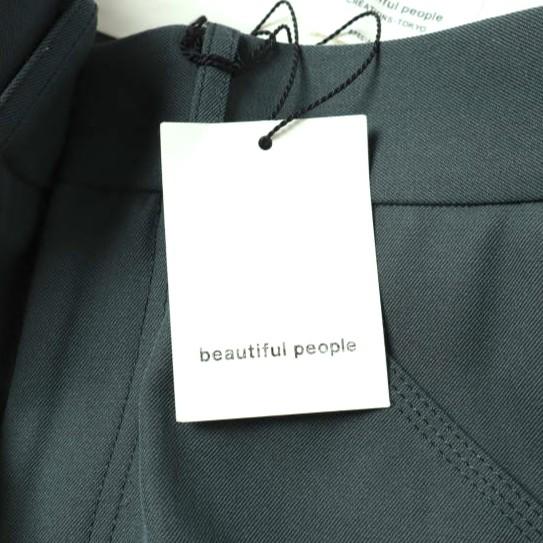 新品 beautiful people ビューティフルピープル 日本製 コットンウールギャバジンワイドワークパンツ 1235105008 34 Green 定価47,300円 |  | 03
