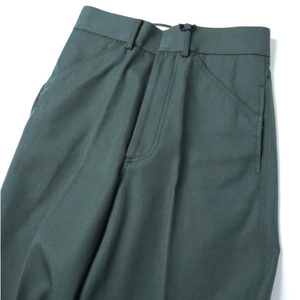 新品 beautiful people ビューティフルピープル 日本製 コットンウールギャバジンワイドワークパンツ 1235105008 34 Green 定価47,300円 |  | 04