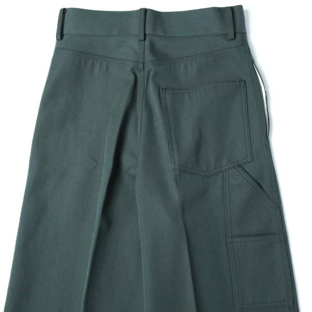 新品 beautiful people ビューティフルピープル 日本製 コットンウールギャバジンワイドワークパンツ 1235105008 34 Green 定価47,300円 |  | 06