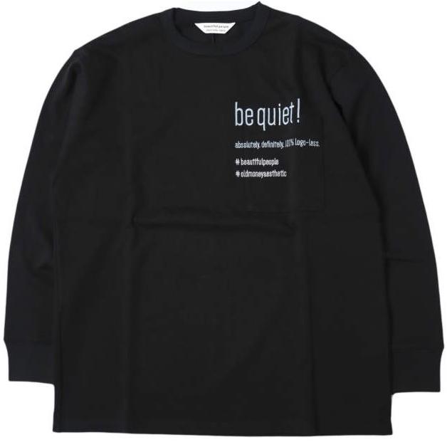 新品 beautiful people ビューティフルピープル 24AW suvin compact jersey typography long T ロングスリーブTシャツ 1445310044 36 BLACK | 