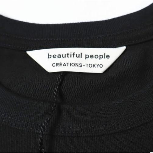 新品 beautiful people ビューティフルピープル 24AW suvin compact jersey typography long T ロングスリーブTシャツ 1445310044 36 BLACK |  | 03