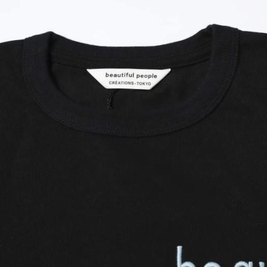 新品 beautiful people ビューティフルピープル 24AW suvin compact jersey typography long T ロングスリーブTシャツ 1445310044 36 BLACK |  | 05